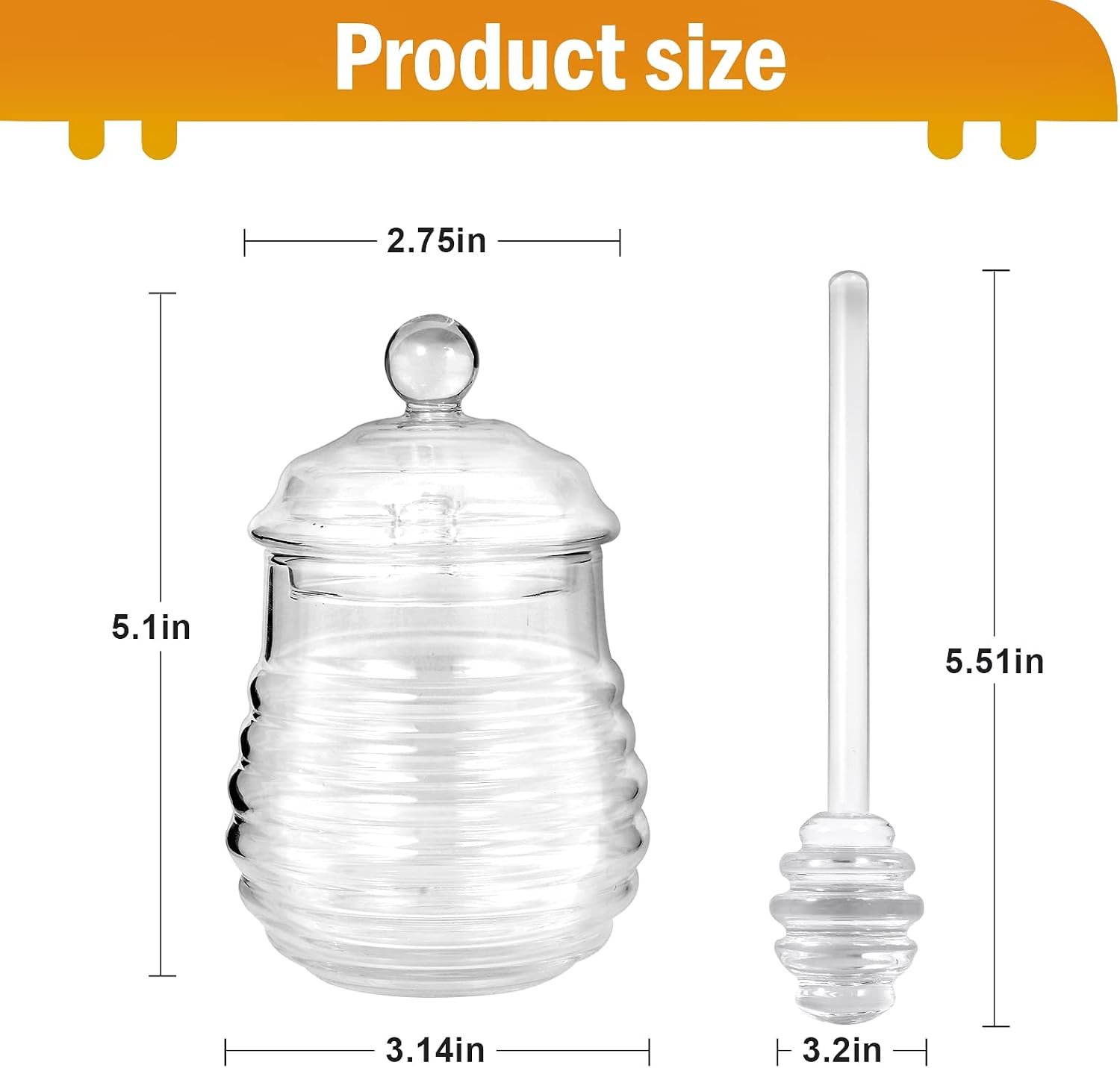 Clear Butterfly Embossed Honey Pot Container - Image 3