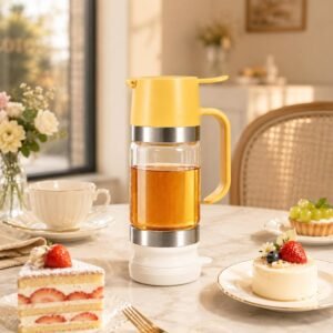 Clear Glass No-Drip Honey Dispenser with Handle (9 oz)