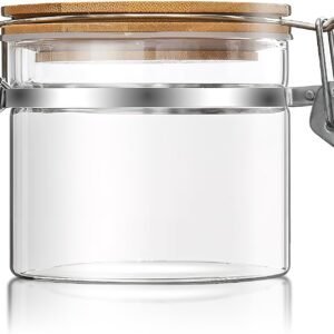 Clear Glass Honey Storage Jar with Bamboo Lid