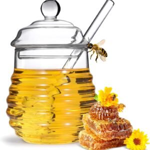 Clear Butterfly Embossed Honey Pot Container