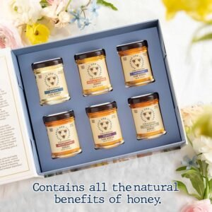 Luxury Square Wooden Honey Gift Box Set with Ribbon